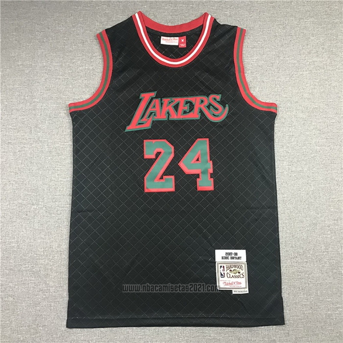 Camiseta Los Angeles Lakers Kobe Bryant #24 Mitchell & Ness 2007-08 Negro